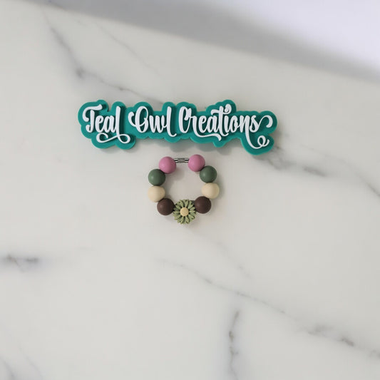 Olive Green Daisy Cup Charm